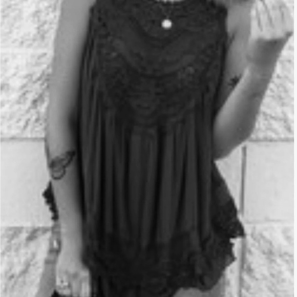 Free People Black Lace Blouse - Picture 1 of 9